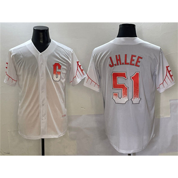 San Francisco Giants #51 Jung Hoo Lee White Puhics City Connect Cool Base Stitched Jersey