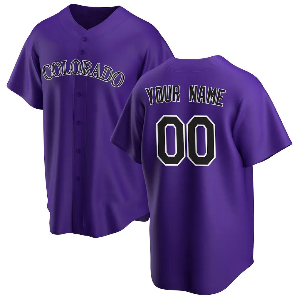 Custom Colorado Rockies Purple Puhics Alternate Replica Jersey