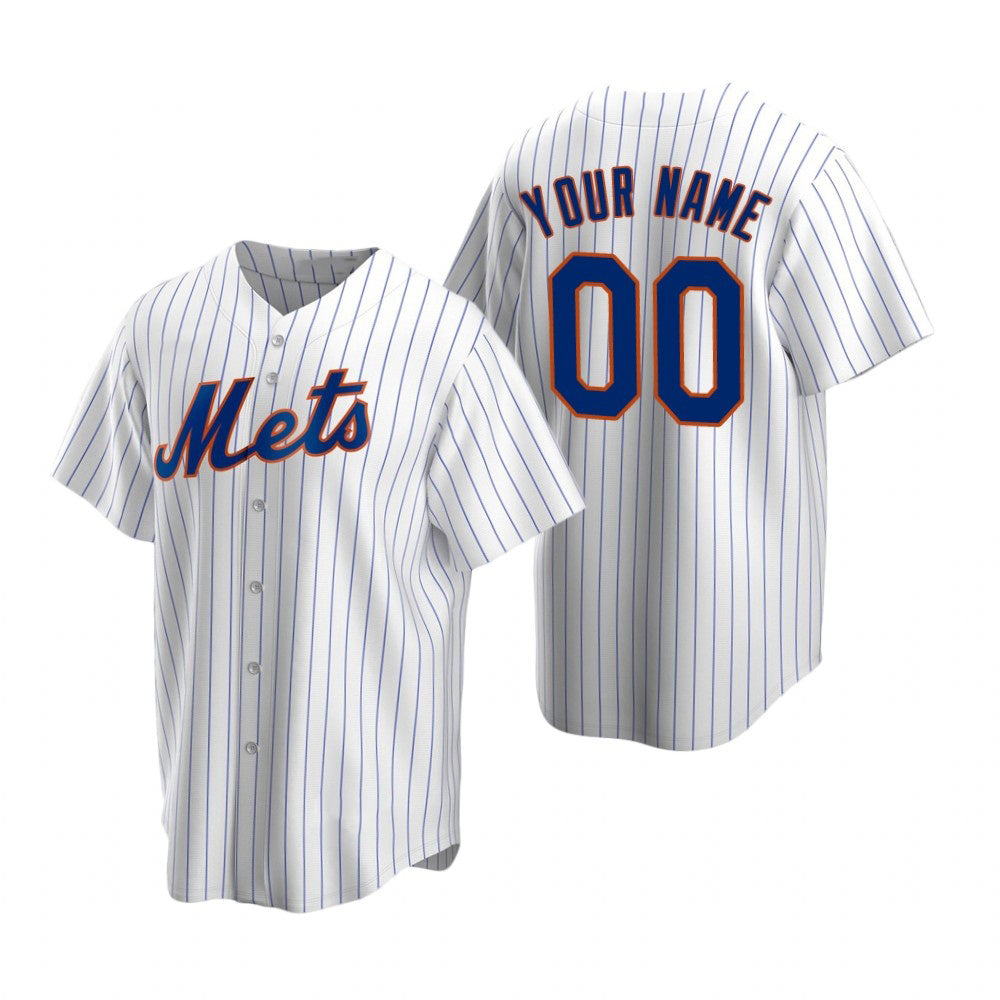 Custom New York Mets White Puhics Stitched Cool Base Home Jersey