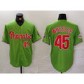 Philadelphia Phillies #45 Zack Wheeler Number Green Puhics With Patch Stitched Cool BaseJersey