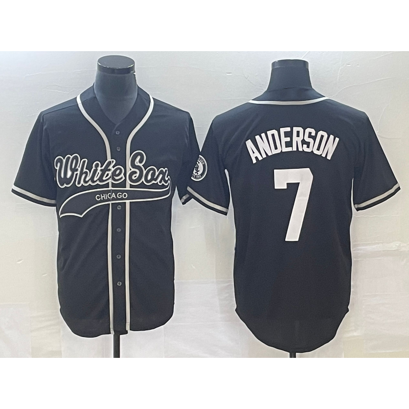 Chicago White Sox #7 Tim Anderson Black Puhics Cool Base Stitched Jersey