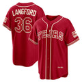 Texas Rangers #36 Wyatt Langford Red Puhics 2026 City Connect Stadium Jersey