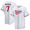 Minnesota Twins #7 Joe Mauer White Puhics Home Retired Player Replica Jersey