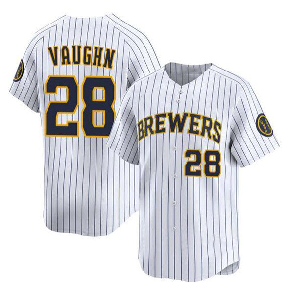 Milwaukee Brewers #28 Andrew Vaughn White Puhics Alternate Limited Stitched Jersey