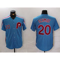 Philadelphia Phillies #20 Mike Schmidt Number Light Blue Puhics Cooperstown Cool Base Jersey