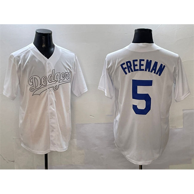 Los Angeles Dodgers #5 Freddie Freeman White Puhics Fashion Cool Base Stitched Jersey