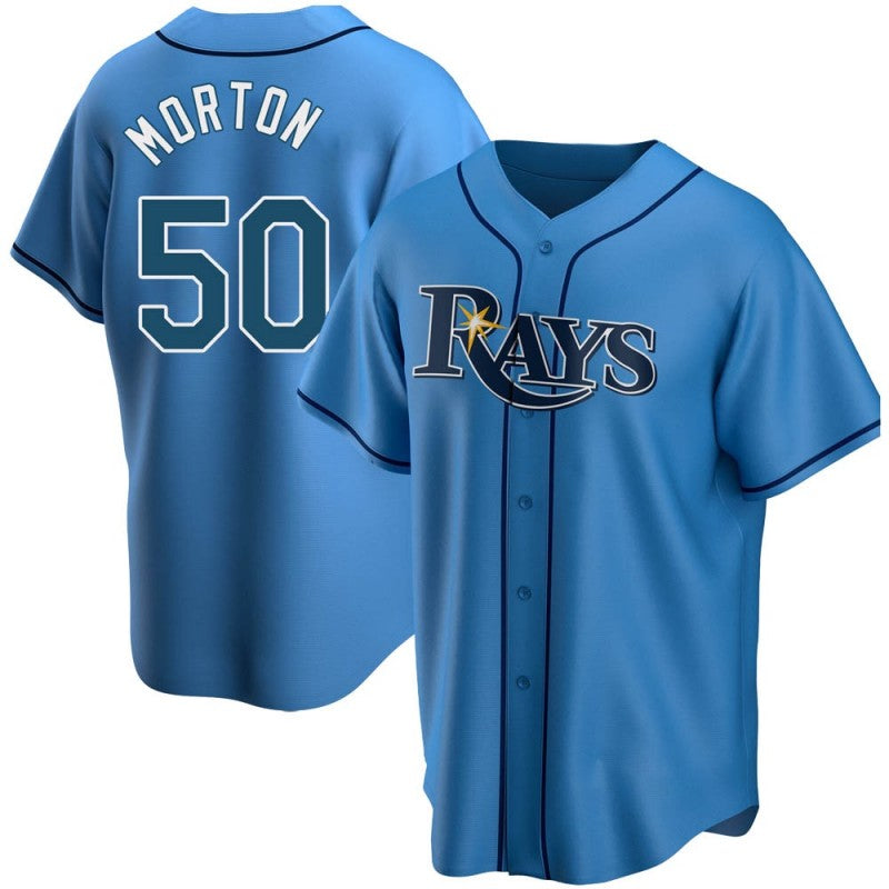 Tampa Bay Rays Replica #50 Charlie Morton Light Blue Puhics Alternate Jersey