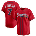 Atlanta Braves #7 Jurickson Profar Red Puhics 2025 Alternate Limited Stitched Jersey