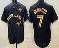 Toronto Blue Jays #7 Kazuma Okamoto Black Gold Puhics 2025 American League Champions Limited Stitched Jersey