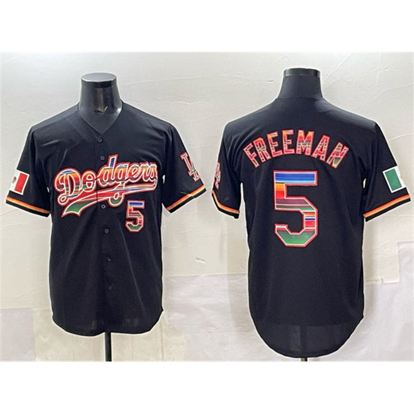 Los Angeles Dodgers #5 Freddie Freeman Black Puhics Mexico Cool Base Stitched Jersey