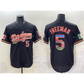 Los Angeles Dodgers #5 Freddie Freeman Black Puhics Mexico Cool Base Stitched Jersey