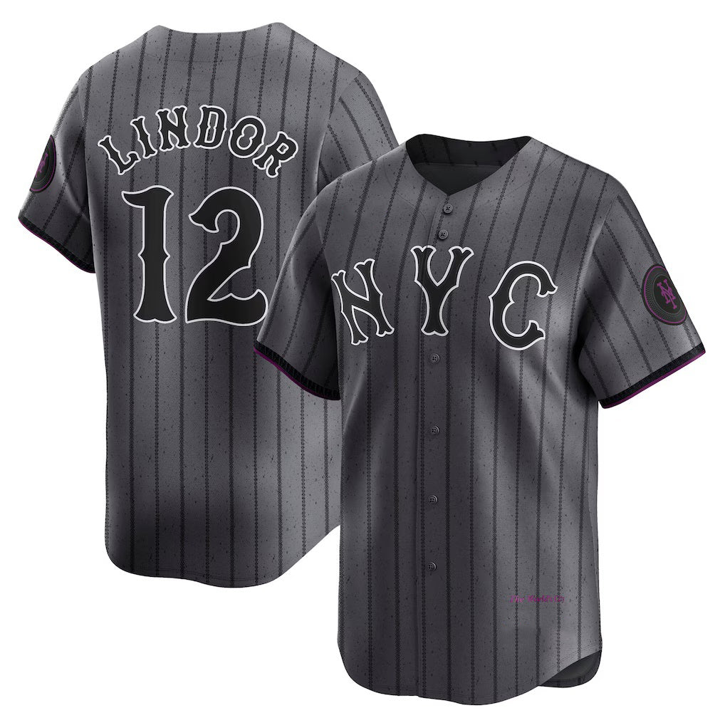 New York Mets #12 Francisco Lindor Gray Puhics City Connect Limited Player Jersey