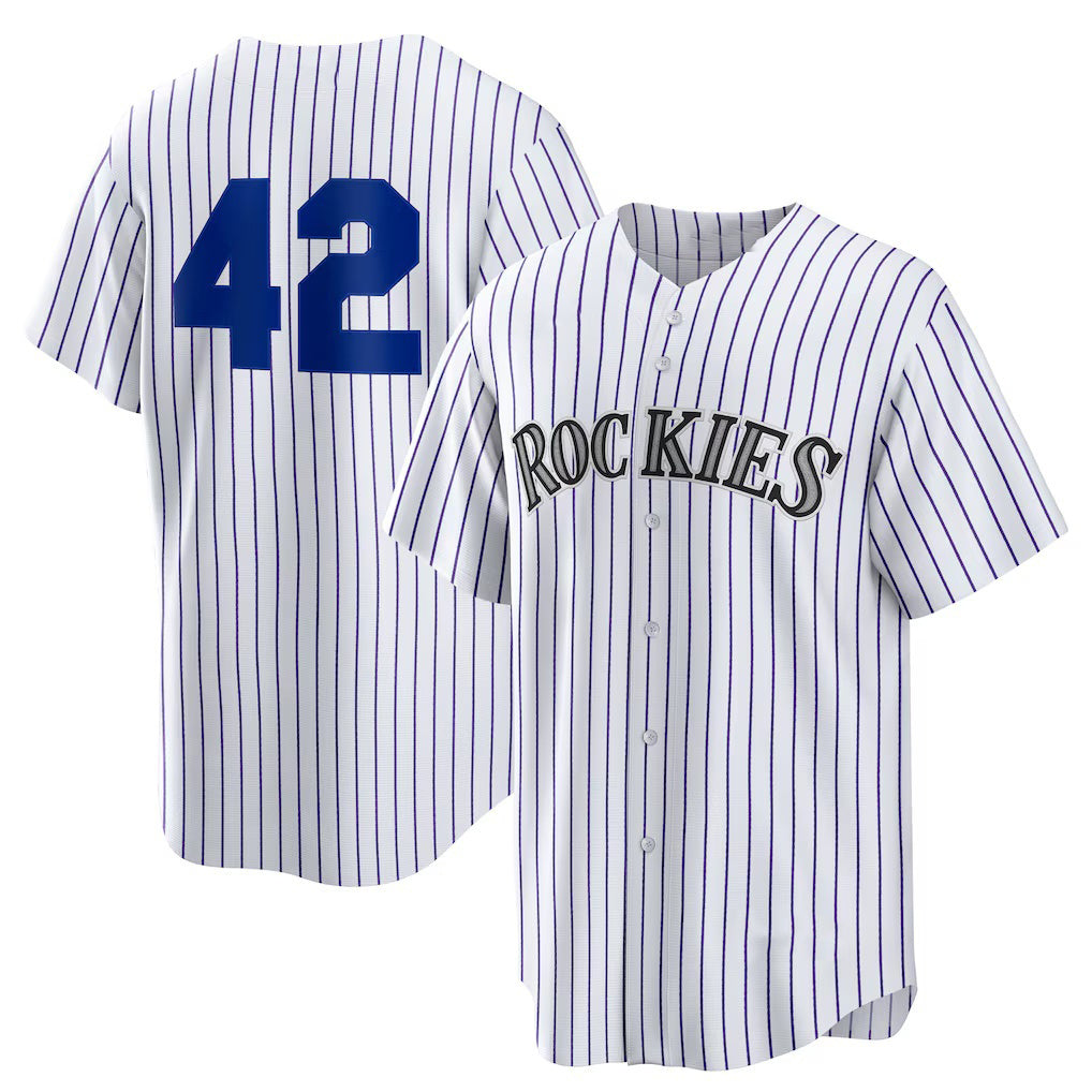 Colorado Rockies #42 Jackie Robinson White Puhics Home 2025 Day Replica Jersey