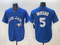 Toronto Blue Jays #5 Daulton Varsho Royal Puhics 2025 Cool Base Stitched Jersey