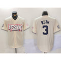 New York Yankees #3 Babe Ruth Cream Puhics Limited Stitched Jersey 2