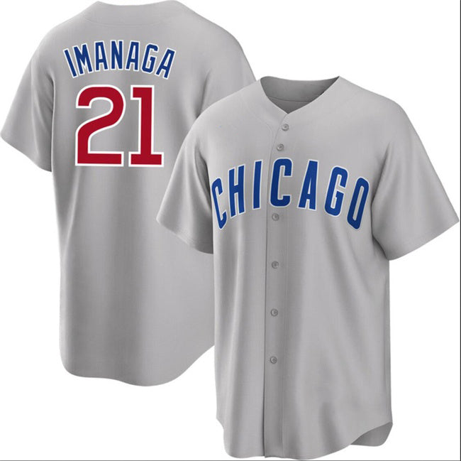 Chicago Cubs #21 Sh¨­ta Imanaga Gray Puhics Cool Base Stitched Jersey