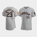 Houston Astros #23 Michael Brantley Gray Puhics 60th Anniversary Flex Base Stitched Jersey