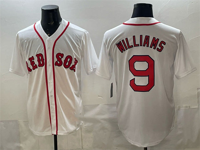 Boston Red Sox #9 Ted Williams White Puhics Cool Base Stitched Jersey