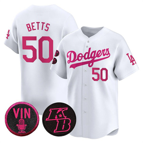 Los Angeles Dodgers #50 Mookie Betts White Puhics 2026 Mother¡¯s Day Vapor Premier Limited Stitched Jersey