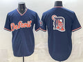 Detroit Tigers Team Big Logo Navy Puhics 2026 Alternate Vapor Premier Limited Stitched Jersey