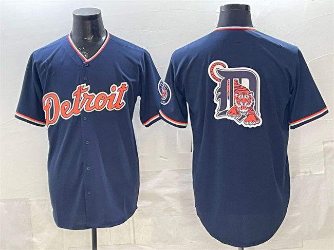 Detroit Tigers Team Big Logo Navy Puhics 2026 Alternate Vapor Premier Limited Stitched Jersey