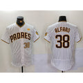 San Diego Padres #38 Jorge Alfaro White Puhics With PS Patch Stitched Flex Base Jerseys