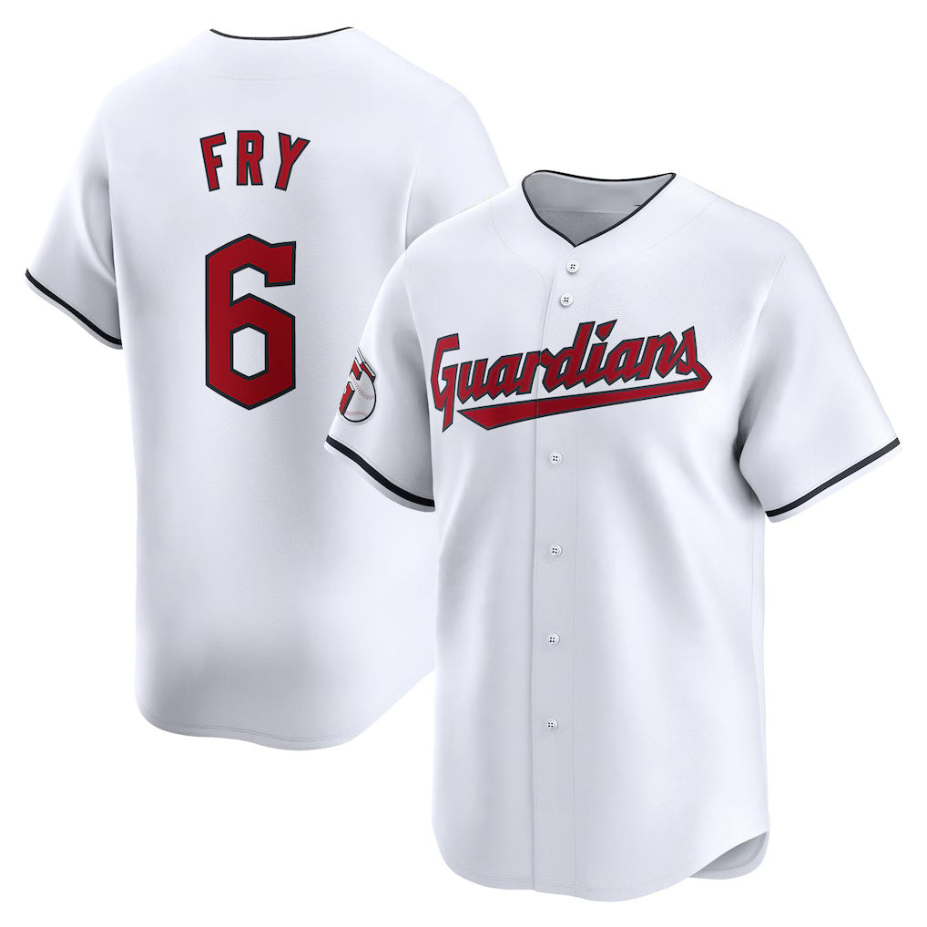 Cleveland Guardians #6 David Fry White Puhics Home Limited Player Jersey