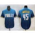Philadelphia Phillies #45 Zack Wheeler Blue Puhics 2024 City Cool Base Stitched Jersey