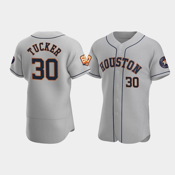 Houston Astros #30 Kyle Tucker Gray Puhics 60th Anniversary Flex Base Stitched Jersey