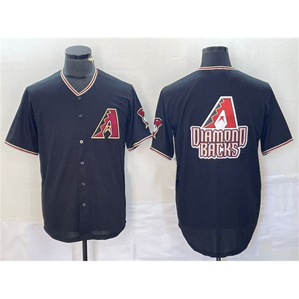 Arizona Diamondbacks Black Puhics Team Big Logo Cool Base Stitched Jerseys
