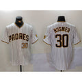 San Diego Padres #30 Eric Hosmer White Puhics Stitched Cool Base Jerseys