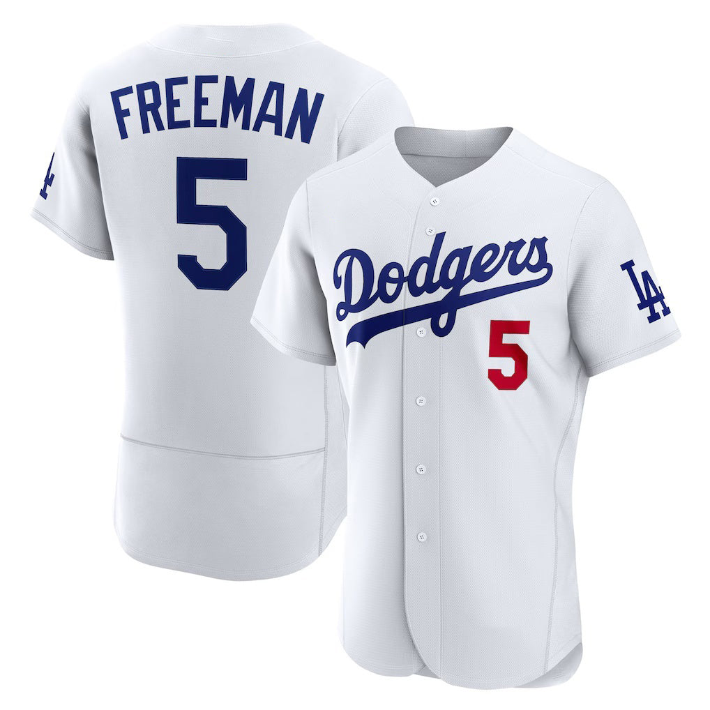 Los Angeles Dodgers #5 Freddie Freeman White Puhics Home Authentic Jersey