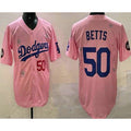 Los Angeles Dodgers #50 Mookie Betts Pink Puhics 2025 Tokyo Series Limited Jersey