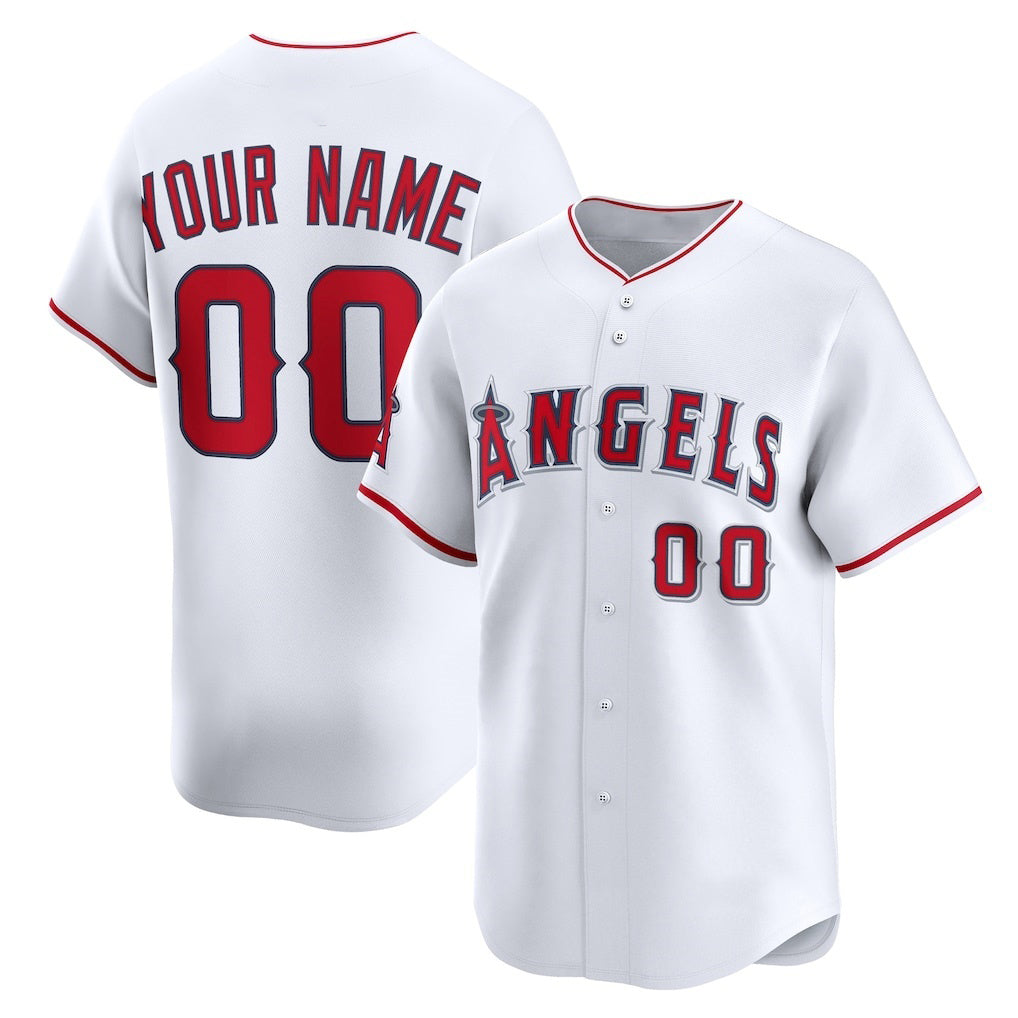 Custom Los Angeles Angels White Puhics Home Limited Jersey