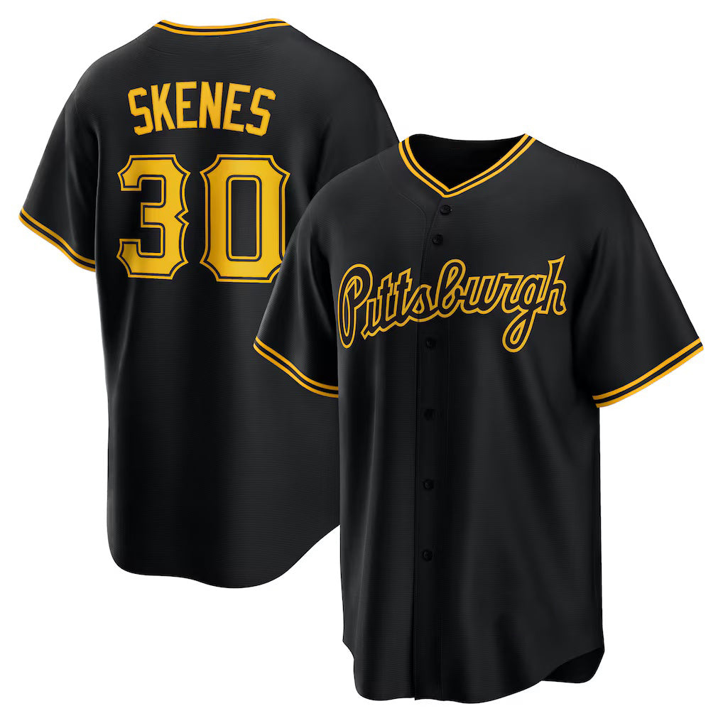 Pittsburgh Pirates #30 Paul Skenes Black Puhics Alternate 2 Replica Jersey