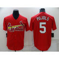 St. Louis Cardinals #5 Albert Pujols Red Puhics Stitched Cool Base Jersey