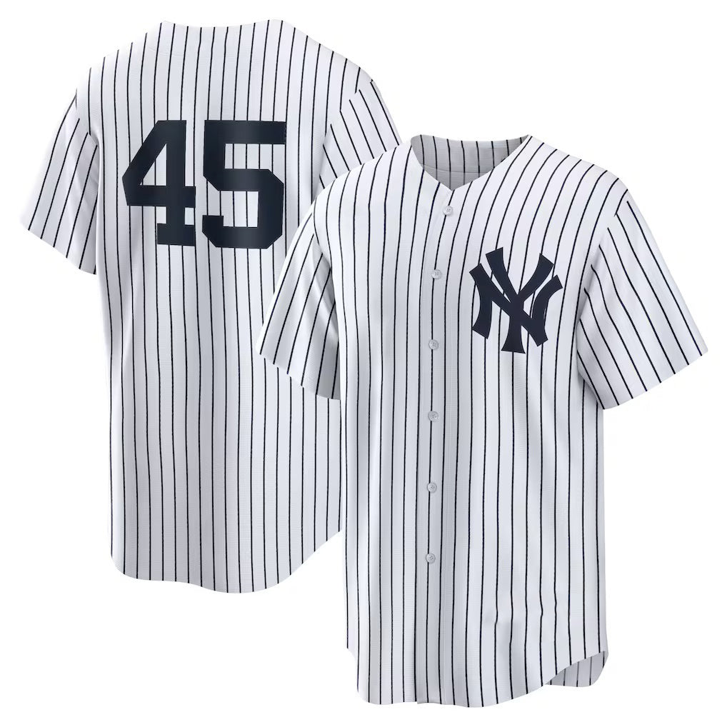 New York Yankees #45 Gerrit Cole White Puhics Home Replica Player Name Jersey