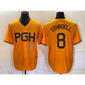 Pittsburgh Pirates #8 Willie Stargell Number Gold Puhics 2023 City Connect Stitched Jersey