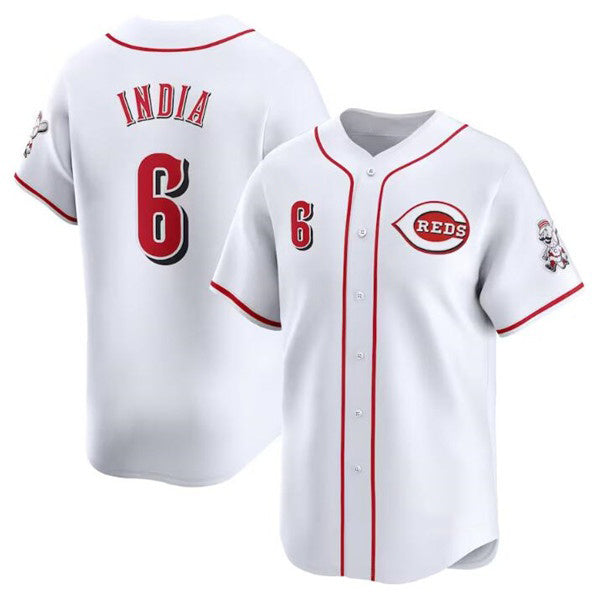 Cincinnati Reds #6 Jonathan India White Puhics Home Limited Stitched Jersey
