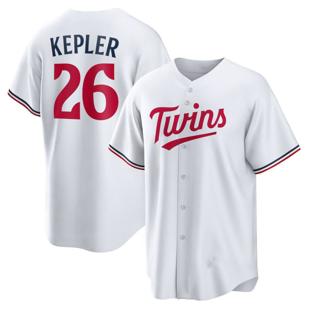 Minnesota Twins #26 Max Kepler White Puhics Home Replica Player Logo Jersey
