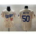 Los Angeles Dodgers #50 Mookie Betts Cream Puhics 2025 Tokyo Series Limited Stitched Jersey