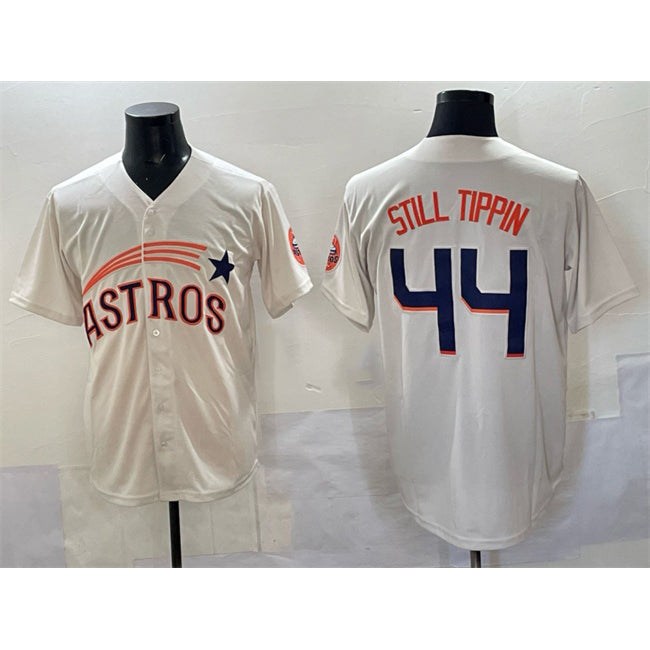 Houston Astros #44 Still Tippin Cream Puhics Throwback Cooperstown Collection Limited Stitched Jersey