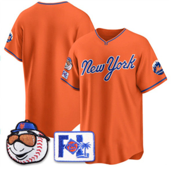New York Mets Blank Orange Puhics 2025 Spring Training Stitched Jersey