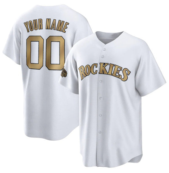 Custom Colorado Rockies Active Player White Puhics 2022 All-Star Cool Base Stitched Jersey