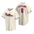 Philadelphia Phillies #8 Nick Castellanos Cream Puhics Cool Base Stitched Jersey