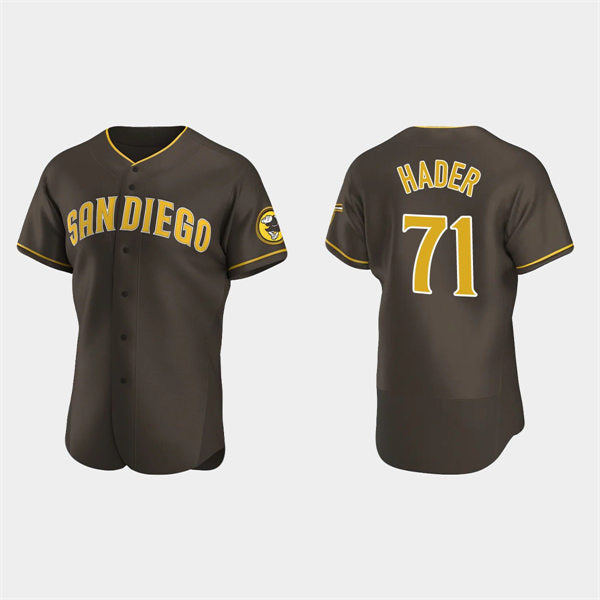San Diego Padres #71 Josh Hader Brown Puhics Road Player FlexBase Jersey