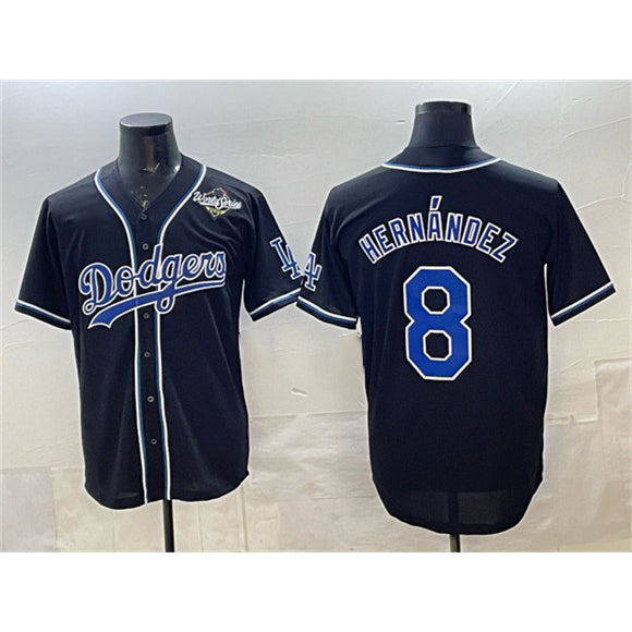 Los Angeles Dodgers #8 Enrique Hern¨¢ndez Black Puhics Fashion 2025 World Series Cool Base Stitched Jersey