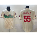 Philadelphia Phillies #55 Ranger Su¨¢rez Cream Puhics Phanatic Limited Stitched Jersey