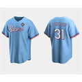 Texas Rangers #31 Max Scherzer Blue Puhics 2023 World Series Stitched Jersey