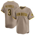 San Diego Padres #3 Jackson Merrill Tan Puhics 2024 Alternate Limited Stitched Jersey